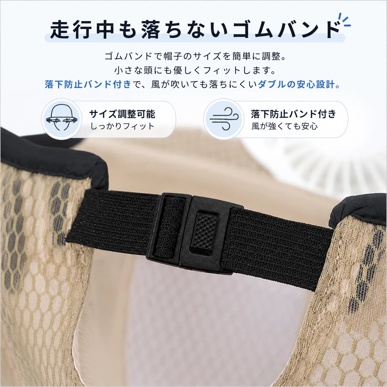 【数量限定】かぶるだけで顔まわりに風が届く、USB充電式ファン付きキャップ Airuno