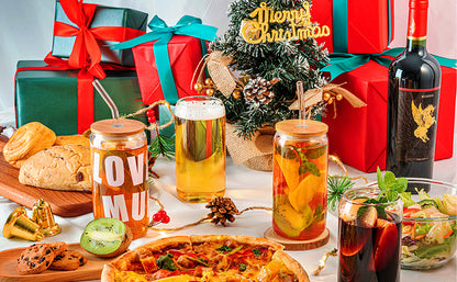 数量限定｜PureSip™ 竹フタ付きエコガラスカップ