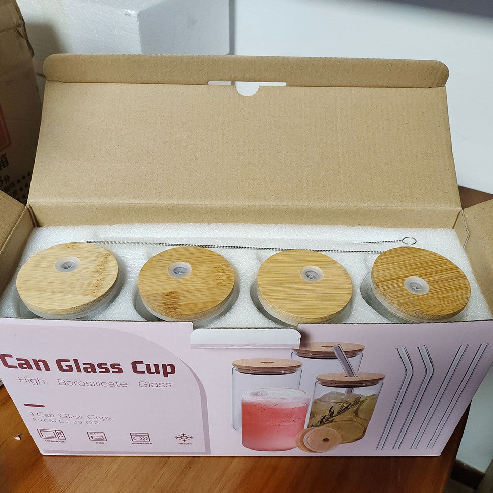 数量限定｜PureSip™ 竹フタ付きエコガラスカップ