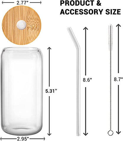 数量限定｜PureSip™ 竹フタ付きエコガラスカップ