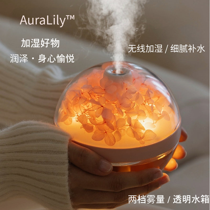 AuraLily™ 永遠の花付き加湿器｜ナイトライト＆癒しの空間を演出するフローラルデザイン