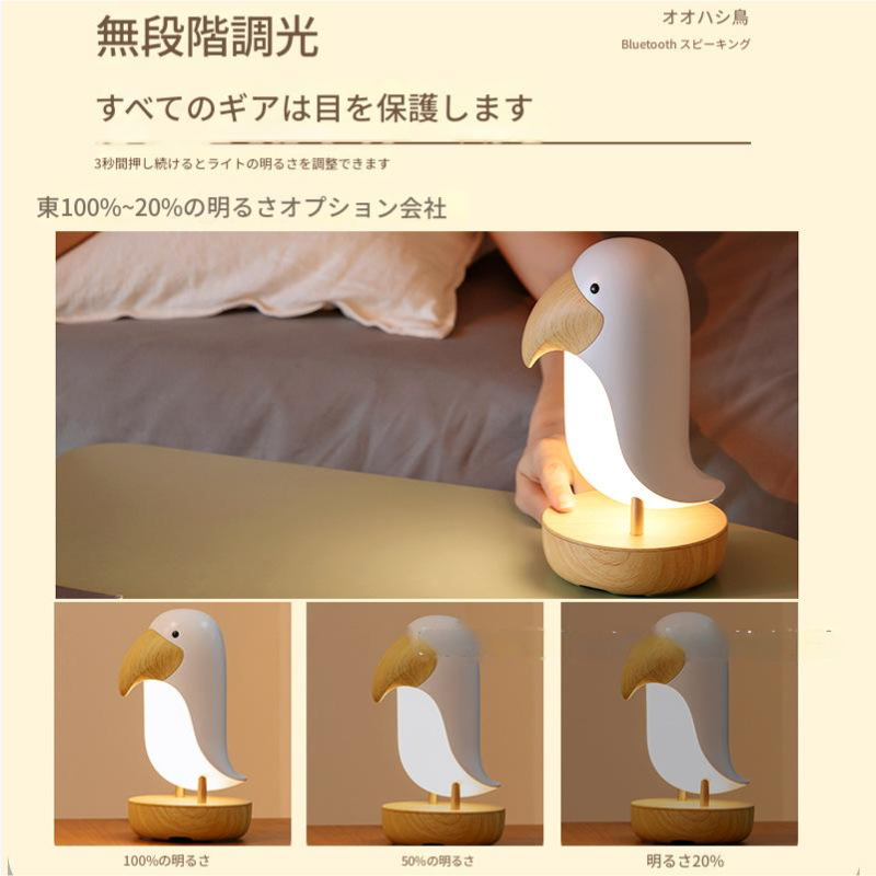 🕊️ GlowBird™｜Bluetoothスピーカー内蔵の癒し系ランプ – 暖かい灯りとやさしい音の可愛いインテリア
