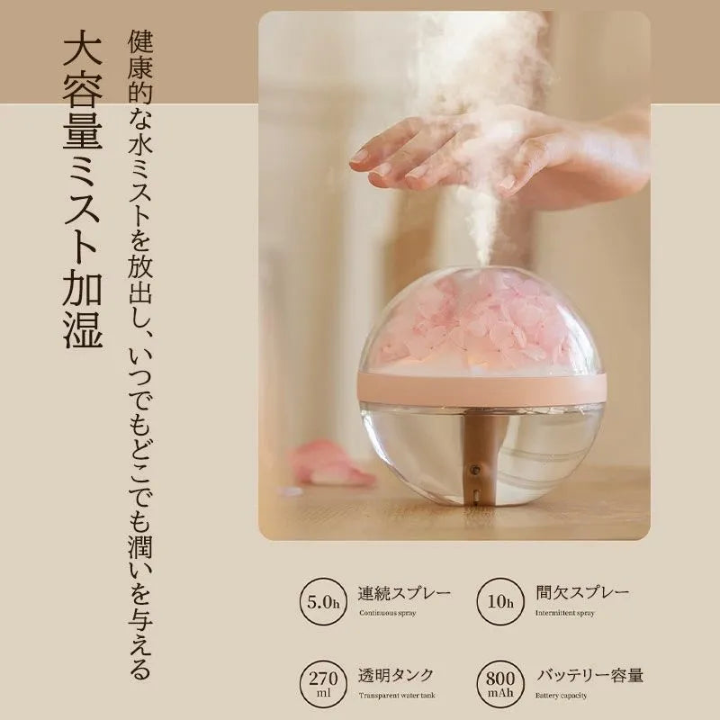 AuraLily™ 永遠の花付き加湿器｜ナイトライト＆癒しの空間を演出するフローラルデザイン